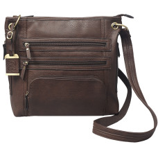 Bulldog Cases Cross Body Purse Holster, Fits Most Small Autos, Brown Color, Leather BDP-039