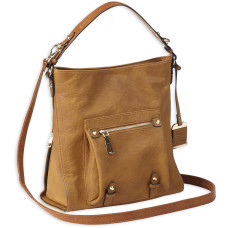 Bulldog Cases Hobo Anna Purse Holster, Fits Most Small Autos, Cognac Brown Color, Leather BDP-054