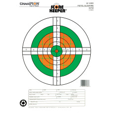 Champion Traps & Targets Fluorescent Orange/Green Bullseye Scorekeeper Target, 25 Yard Pistol Slow Fire, 12 Pack 45760