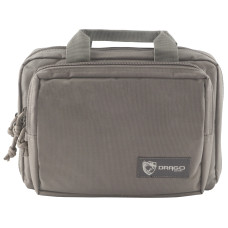 Drago Gear Double Pistol Case, 5 Internal Magazine Holders, 6005 Polyster, Seal Gray 12-315GY
