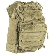 NCSTAR First Responder Utility Bag, Nylon, Tan, MOLLE / PALS Webbing, Rear Concealed Carry Pocket, Shoulder Strap CVFRB2918T