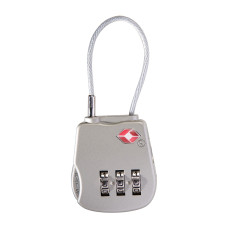 Pelican Lock, Gray, TSA Lock w/Steel Cable 1500-518-000