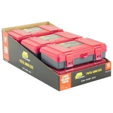 Plano Ammunition Box, Holds 50 Rounds of .45ACP/.40 S&W/10mm Handgun Rounds, Charcoal/Rose , 6 Pack 122750