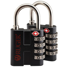SnapSafe TSA Lock w/Steel Shackle, Black Finish, 2 Pack 76020
